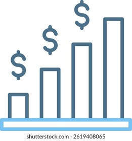 Revenue Line Two Colour Icon