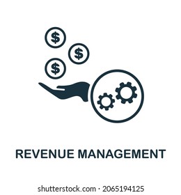 Revenue Management icon. Monochrome sign from production management collection. Creative Revenue Management icon illustration for web design, infographics and more