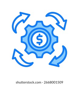 Umsatzmodell-Symbol - Blaue Vektorgrafik