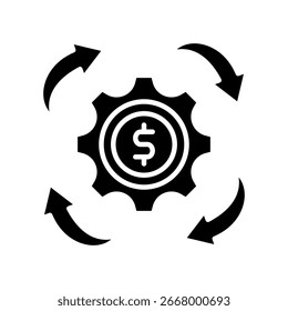 Umsatzmodell-Symbol Glyphe, Vektorgrafik