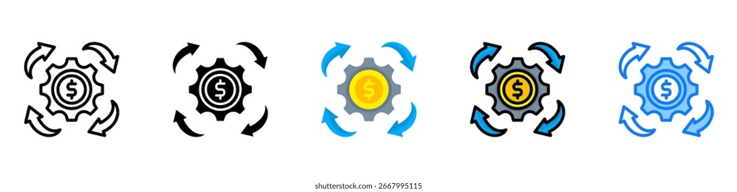 Revenue Model Icon Multiple Style Vector Illustration