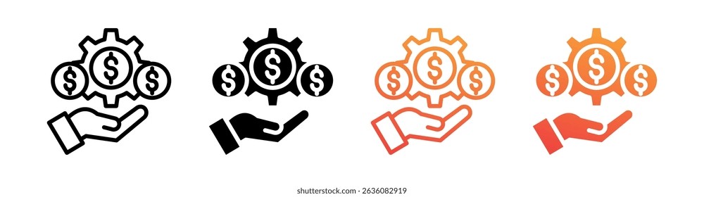 Revenue Multi Style Icon Set Vector