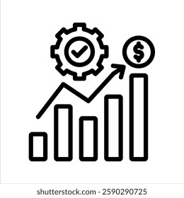 Revenue Optimization Line Vector Illustration On White Background.