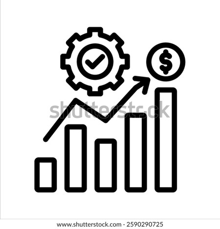 Revenue Optimization Line Vector Illustration On White Background.