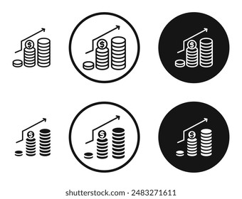 Revenue outlined icon vector collection.