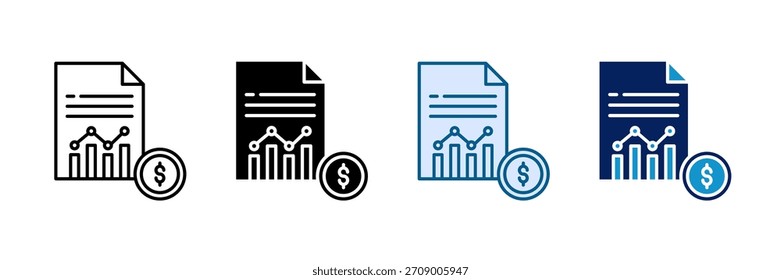 Ícone de Projeção de Receita Definir Coleção de Vários Estilos