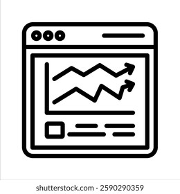 Revenue Projection Line Vector Illustration On White Background.