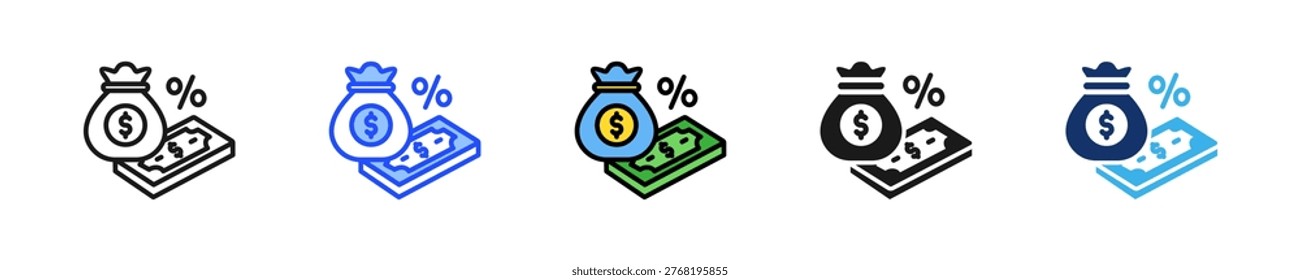 Revenue Ratio Icon Collection With Multiple Styles