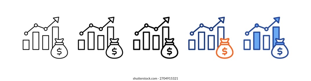 Icono de Vector de conjunto diferente de reconocimiento de ingresos