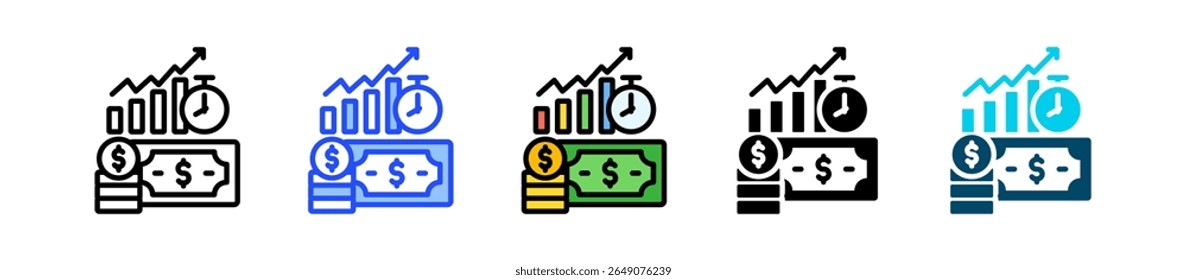 Revenue Recognition Icon Collection With Multiple Styles