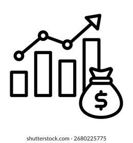 Revenue Recognition Icon Line Vector Illustration