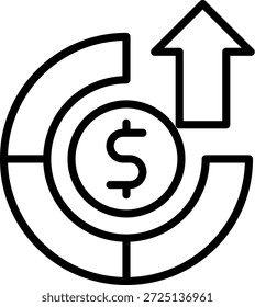 Ilustración vectorial de línea de ícono de reconocimiento de ingresos