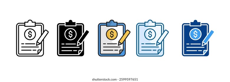 Revenue Recognition Icon Set Multiple Style Collection