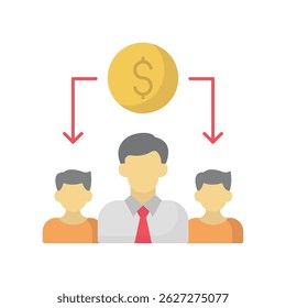 Icono de Vector de ingresos compartidos que puede modificarse o editarse fácilmente 

