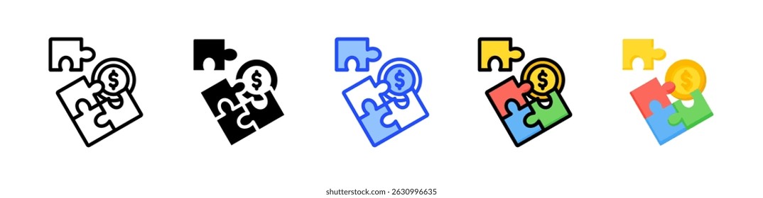 Colección de iconos de Revenue Solutions con varios estilos