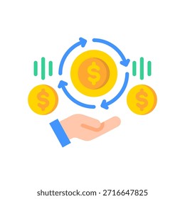 Ícone de Fluxo de Receita - Ilustração de Vetor Simples