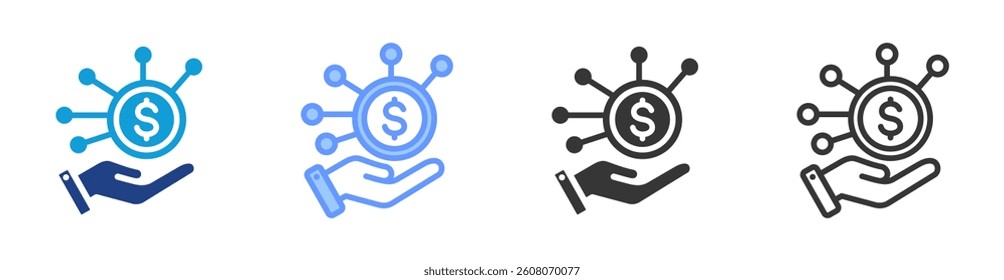 Revenue Stream icon set multiple style collection