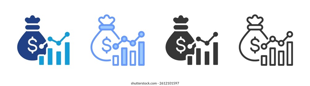 Revenue Stream icon set multiple style collection