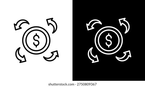 Revenue Streams White Icon Set Design