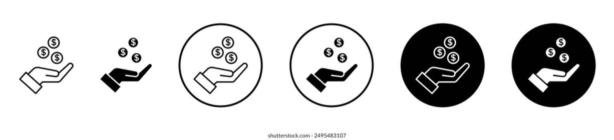 Revenue thin line vector icon set.