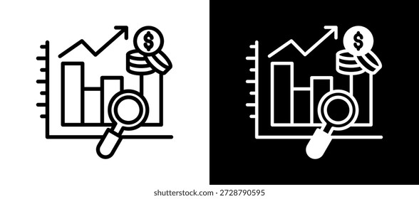 Icono de seguimiento de ingresos Ilustración vectorial whiteblack