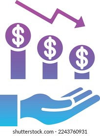 Icono de vector de ingresos. Se puede usar para imprimir, móviles y aplicaciones web.