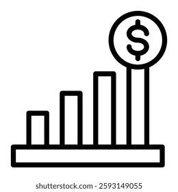 Revenue Vector Line Icon Design