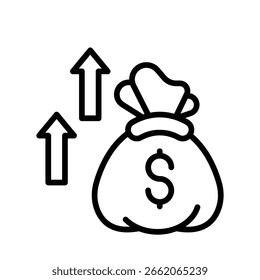 Revenue Vector Outline Icon. EPS 10 File