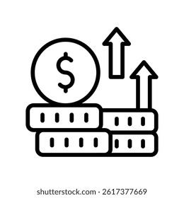 Revenue Vector outline icon. Eps10 file 