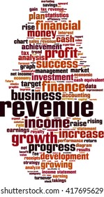 Revenue word cloud concept. Vector illustration