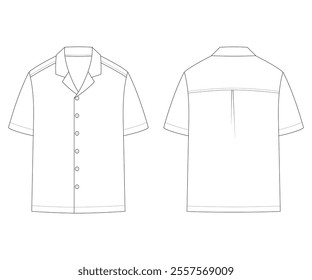 Rever Collar shirt template vector for fashion illustration and fashion designer