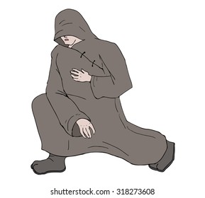 reverence monk illustration