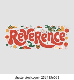 Reverence Vector Typography about Lunar New Year 