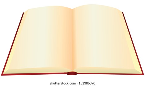 Reversal of an old book with blank pages. Vector illustration.