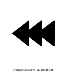 Ilustración vectorial de icono de silueta de acción inversa sobre fondo blanco