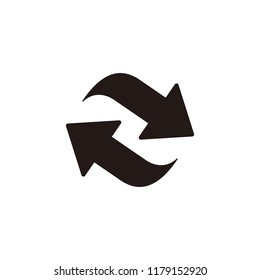 Reverse arrow icon isolated on white background