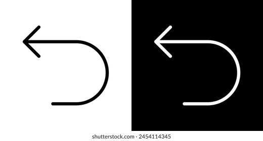 Conjunto de iconos de flecha inversa. Acción de retorno y símbolo de Vector de Botón Restablecer.