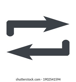 Reverse arrow logo design Free vector