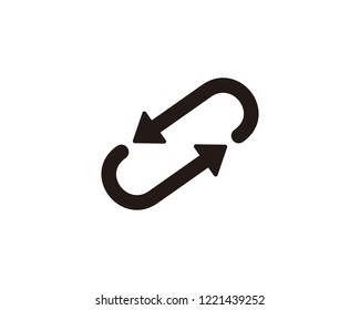 Símbolo de signo de icono de refrescamiento de flecha atrás