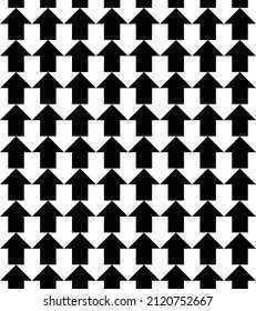 Umkehrendes Pfeilzeichen, Symbol für nahtloses Muster, Hintergrund.Schwarz-weißes Muster.Pfeilzeichen