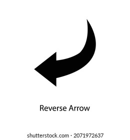 Reverse Arrow Trendy solid icon isolated on white and blank background for your design