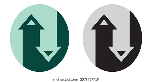 Reverse arrows. Recycling. Reworking. Yin Yang. Logo. Vector. Illustration