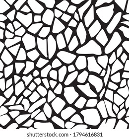 Reverse black and white giraffe skin texture pattern
