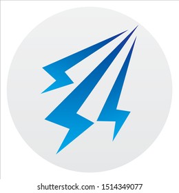 Reverse Blue Lightning Rounded Icon Vector