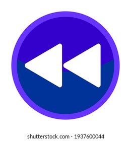 Reverse Button Icon, Media Player Illustration for design label use in Video Player, Website or Mobile Application