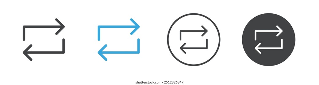 Ícone de botão Reverter contorno do logotipo do vetor