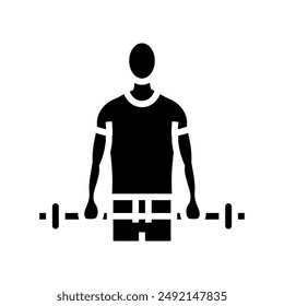 reverse curls arm fitness exercise glyph icon vector. reverse curls arm fitness exercise sign. isolated symbol illustration