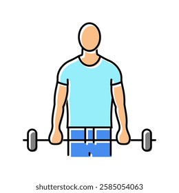 reverse curls arm fitness exercise color icon vector. reverse curls arm fitness exercise sign. isolated symbol illustration