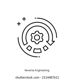 reverse engineering icon. Outline style icon design isolated on white background