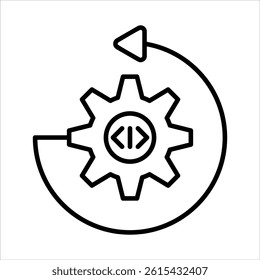 reverse engineering icon in outline style vector illustration